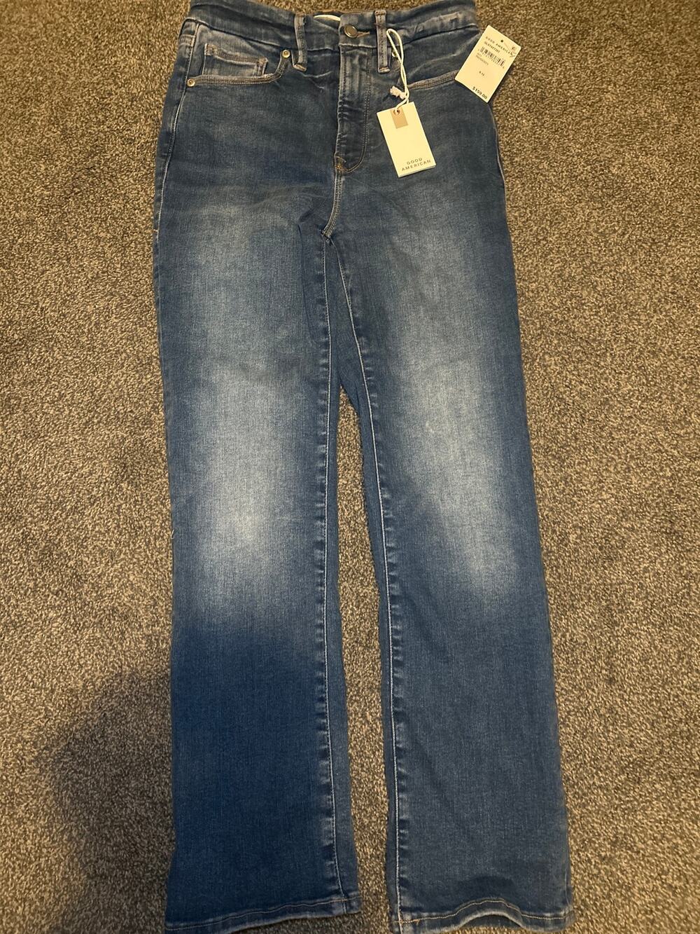 Good American jeans mid rise straight fit inseam 27 1/2